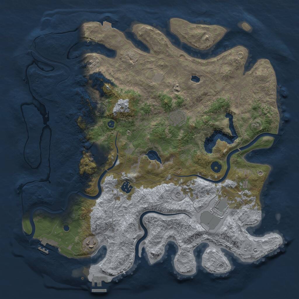 Rust Map: Procedural Map, Size: 4100, Seed: 54090000, 12 Monuments