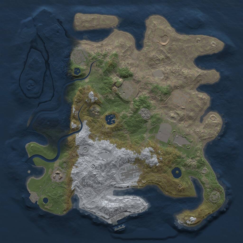 Rust Map: Procedural Map, Size: 3500, Seed: 807563174, 15 Monuments