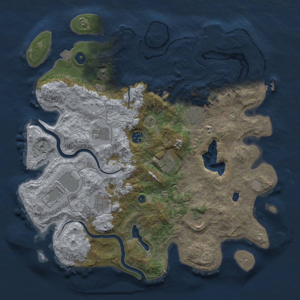 Rust Map: Procedural Map, Size: 4000, Seed: 1631255032, 14 Monuments
