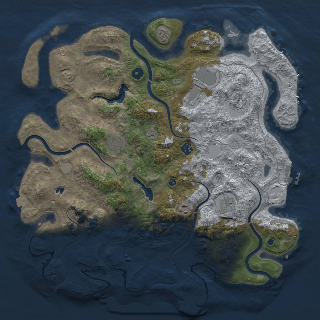 Rust Map: Procedural Map, Size: 4200, Seed: 245961, 13 Monuments