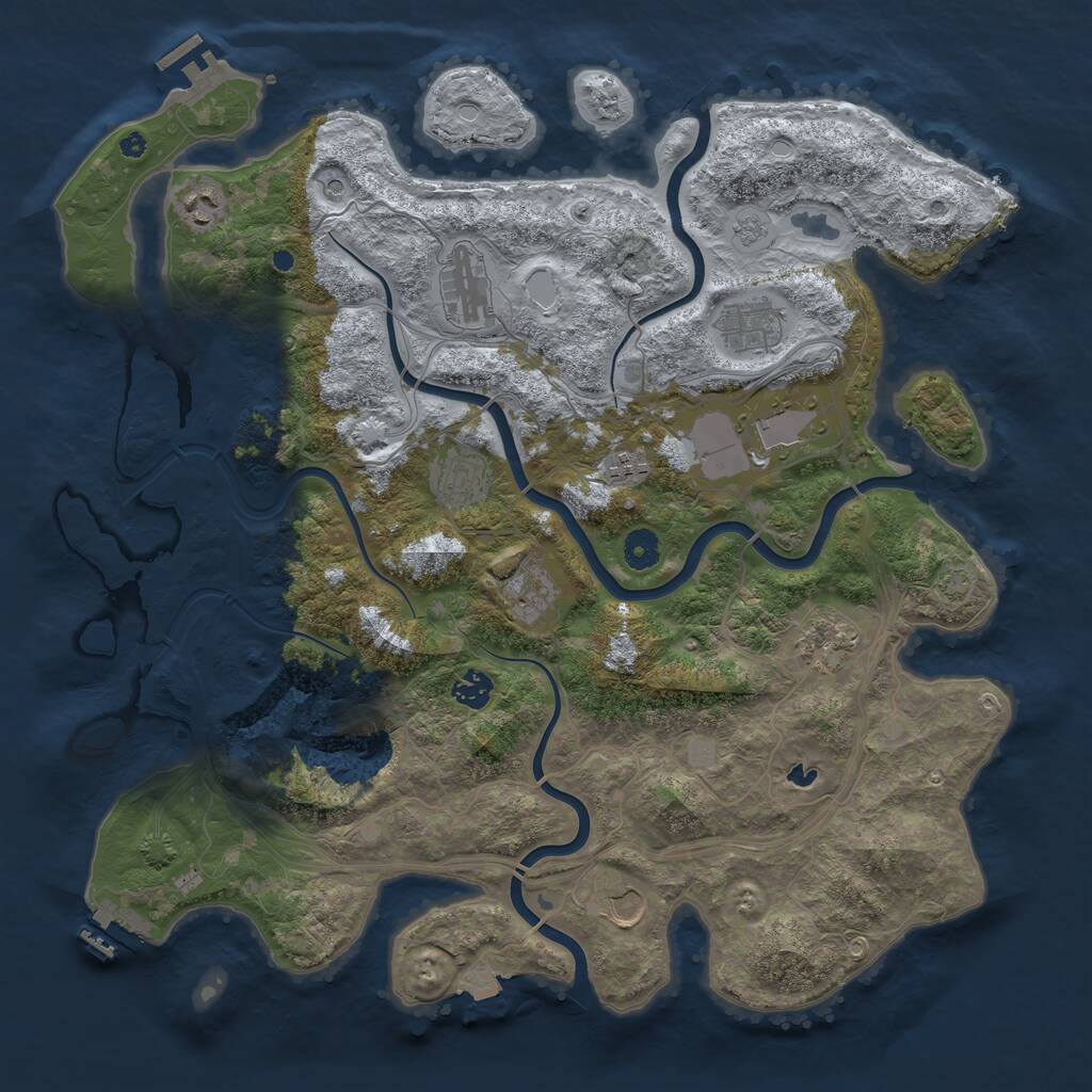 Rust Map: Procedural Map, Size: 4250, Seed: 382880648, 16 Monuments
