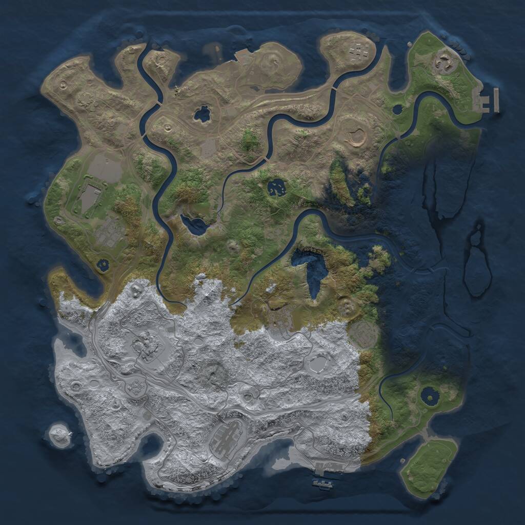 Rust Map: Procedural Map, Size: 4250, Seed: 848970562, 16 Monuments