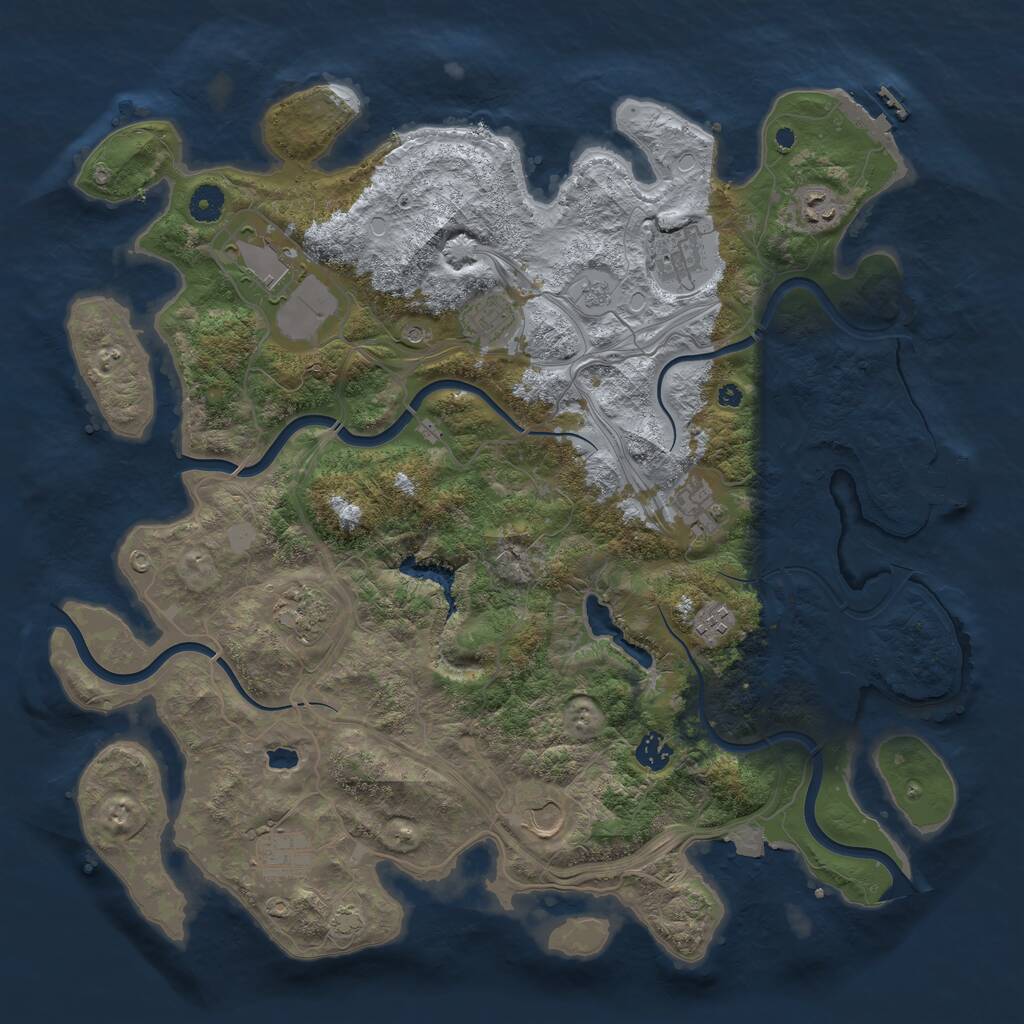 Rust Map: Procedural Map, Size: 4250, Seed: 814238829, 16 Monuments