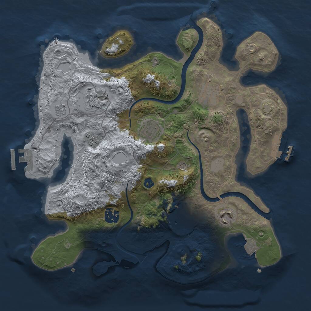 Rust Map: Procedural Map, Size: 3050, Seed: 49992, 13 Monuments