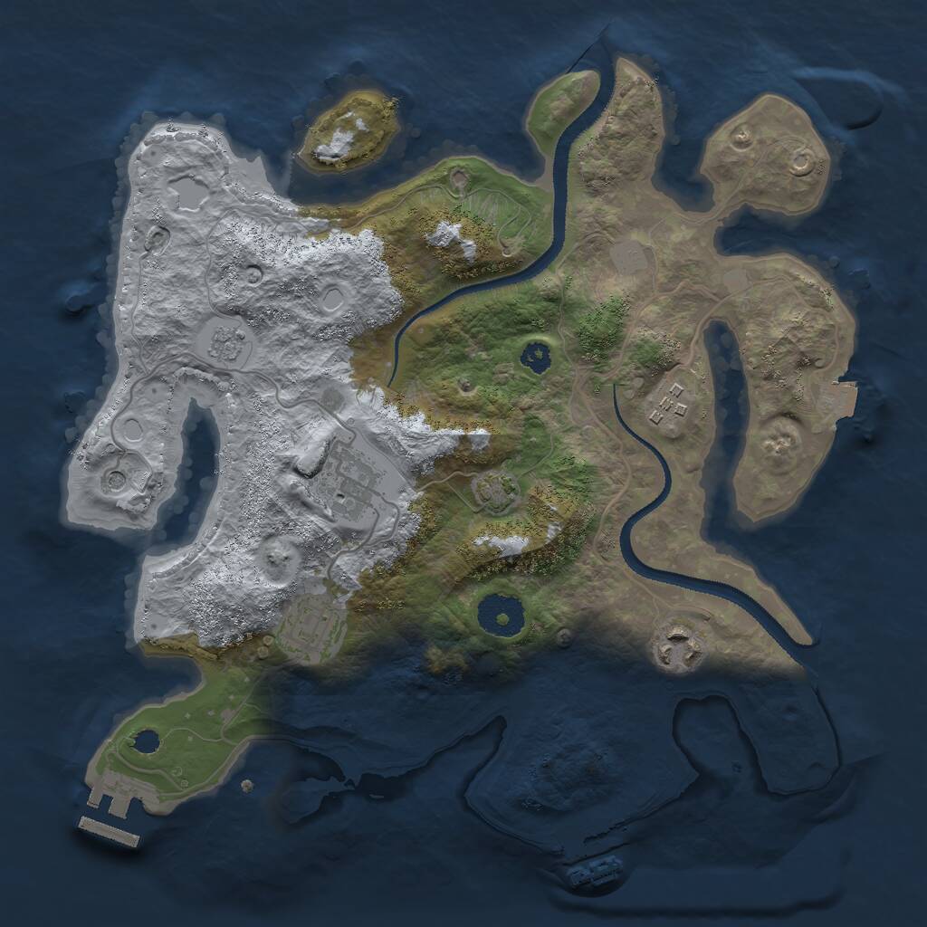 Rust Map: Procedural Map, Size: 3050, Seed: 49992, 10 Monuments