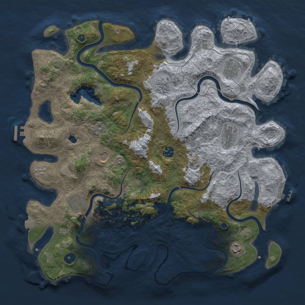 Rust Map: Procedural Map, Size: 4200, Seed: 647409212, 14 Monuments