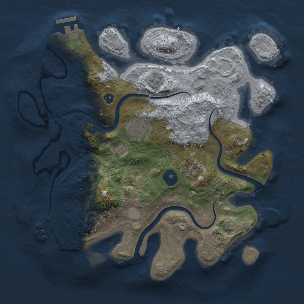 Rust Map: Procedural Map, Size: 3000, Seed: 12715, 9 Monuments