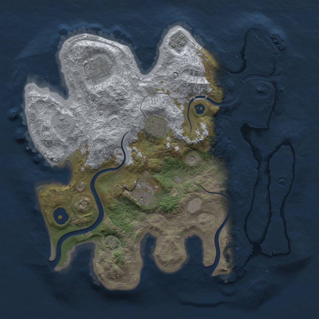 Rust Map: Procedural Map, Size: 3000, Seed: 28295, 9 Monuments