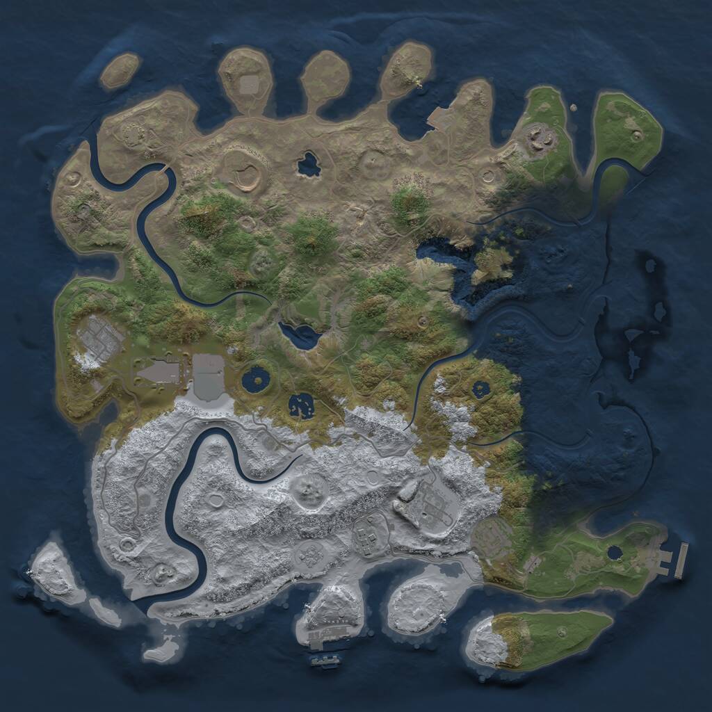 Rust Map: Procedural Map, Size: 4000, Seed: 1821130283, 14 Monuments