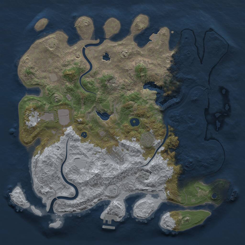 Rust Map: Procedural Map, Size: 4000, Seed: 1821130283, 10 Monuments