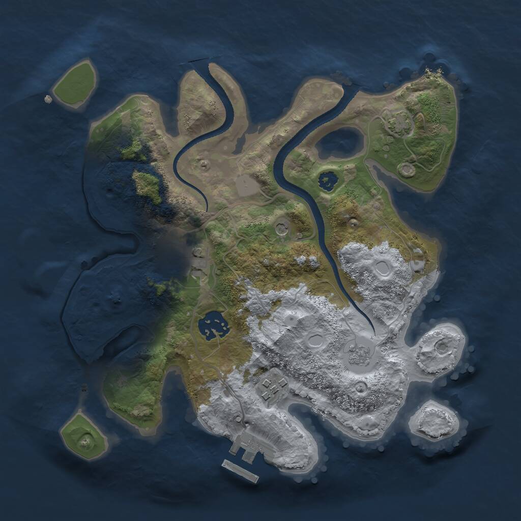 Rust Map: Procedural Map, Size: 2700, Seed: 18972, 8 Monuments