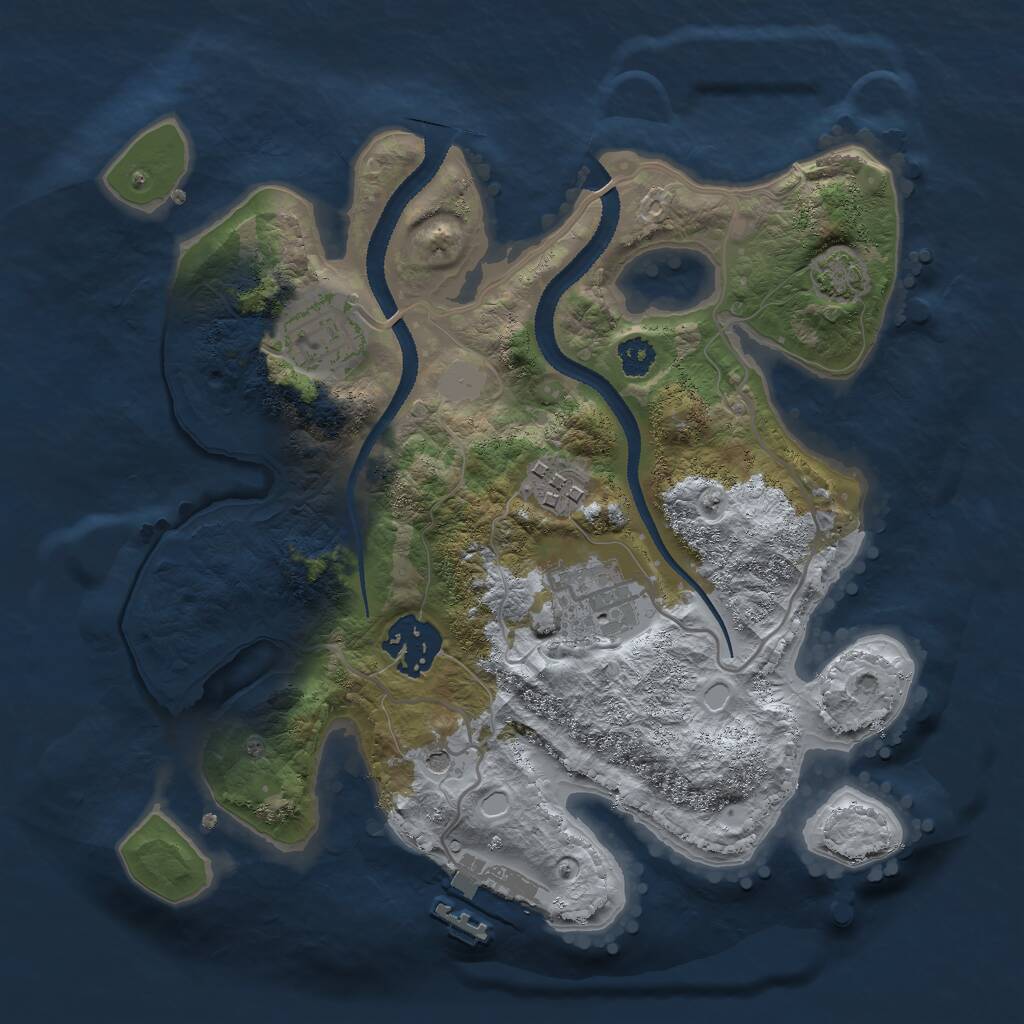 Rust Map: Procedural Map, Size: 2700, Seed: 18972, 8 Monuments