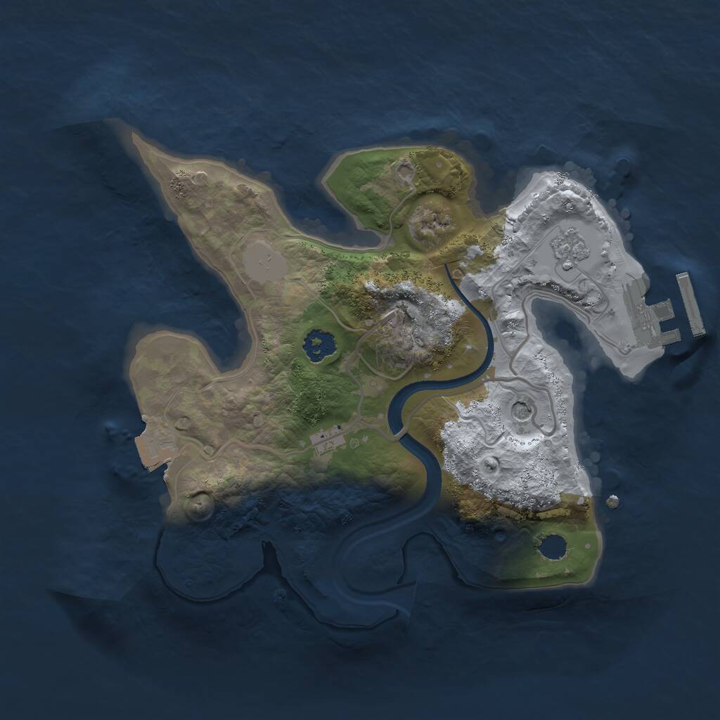 Rust Map: Procedural Map, Size: 2250, Seed: 821515542, 4 Monuments