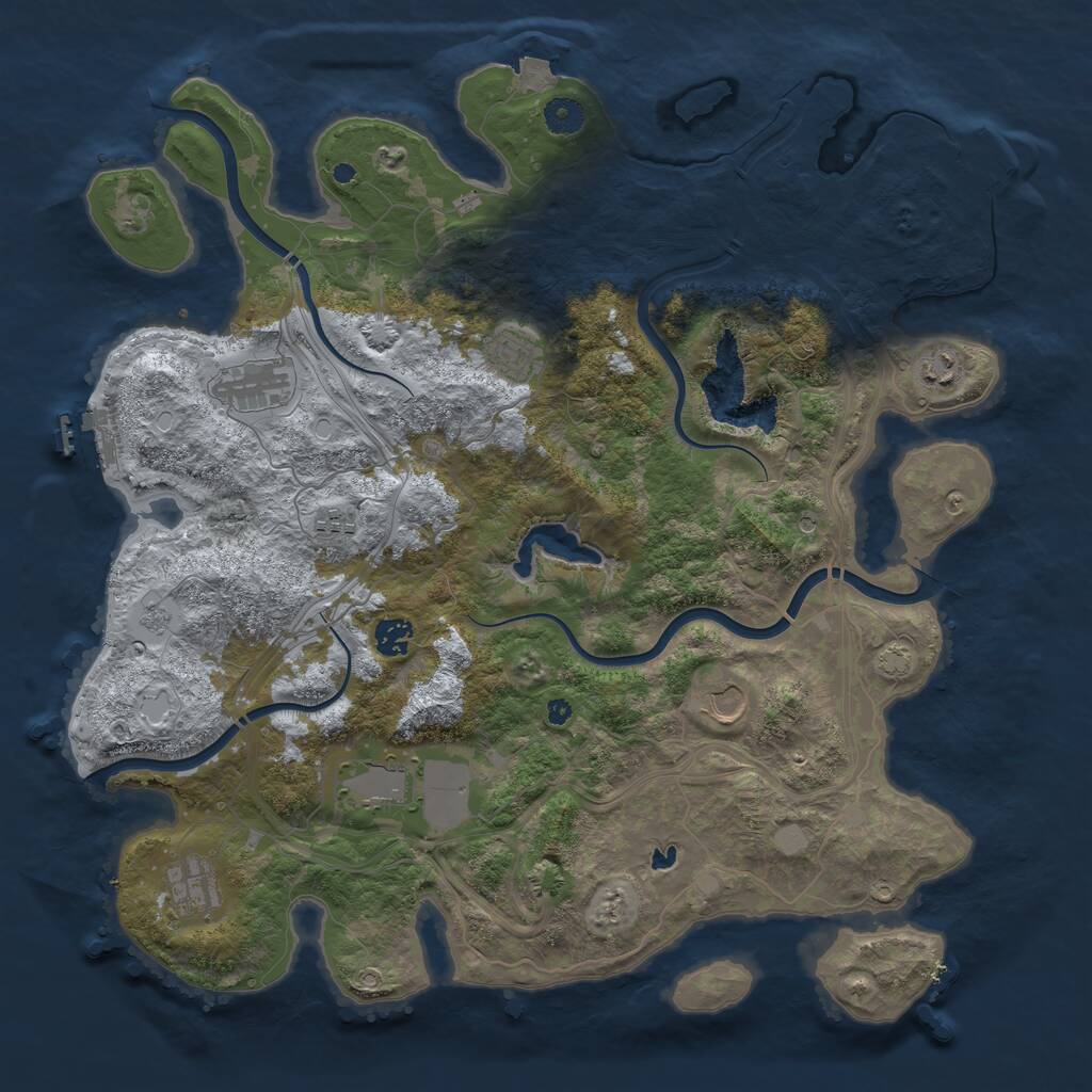 Rust Map: Procedural Map, Size: 4250, Seed: 167127614, 14 Monuments