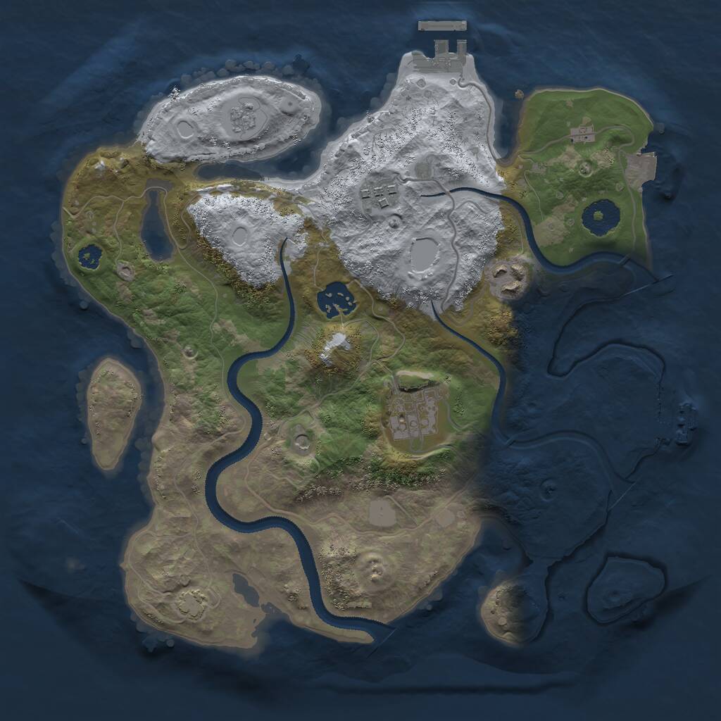 Rust Map: Procedural Map, Size: 3000, Seed: 2021554884, 10 Monuments