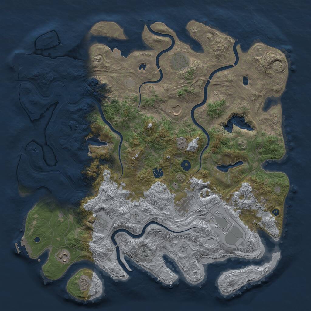 Rust Map: Procedural Map, Size: 4500, Seed: 1525374314, 15 Monuments