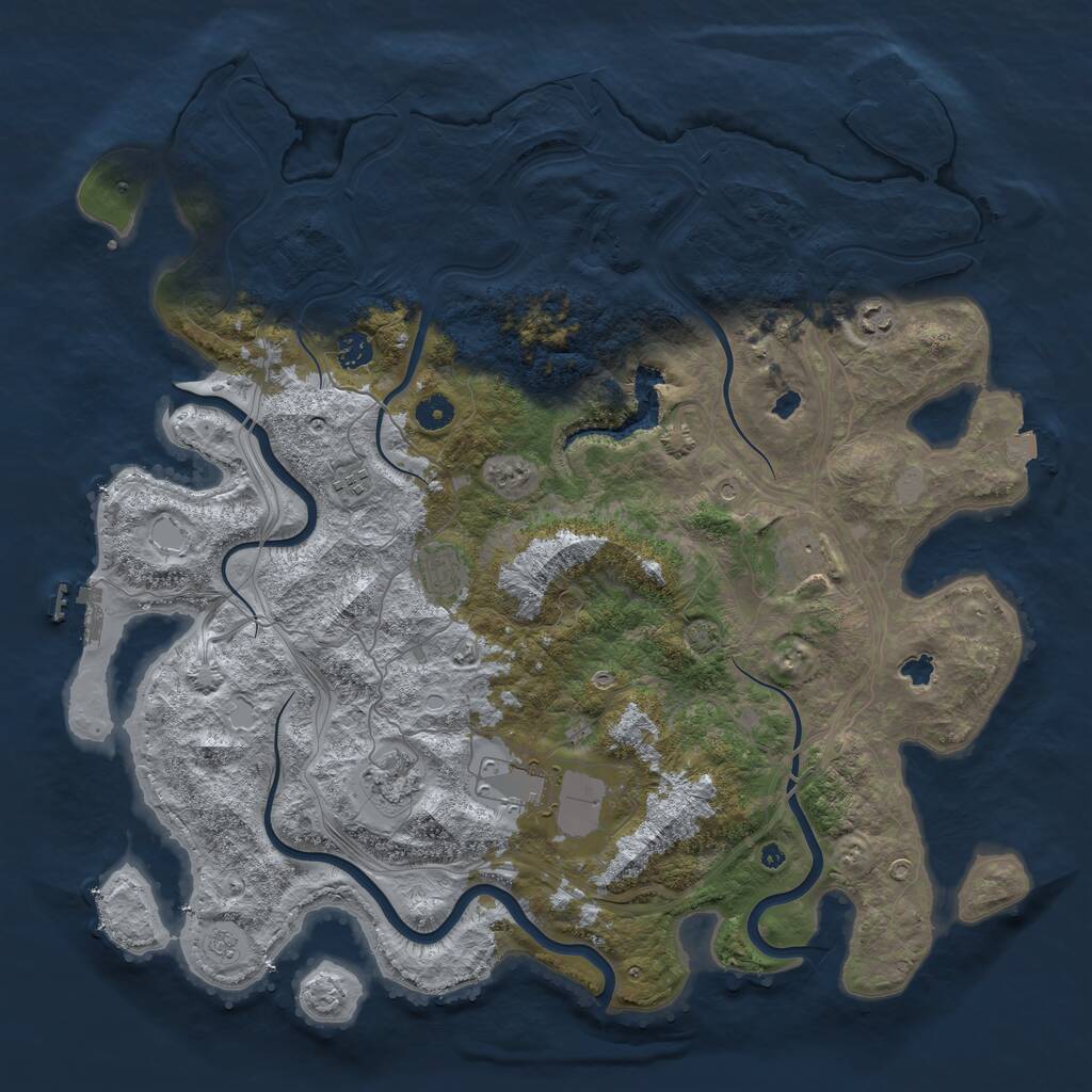 Rust Map: Procedural Map, Size: 4500, Seed: 664976594, 13 Monuments