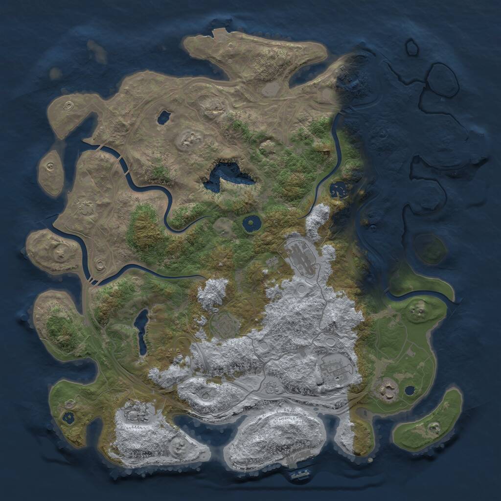 Rust Map: Procedural Map, Size: 4250, Seed: 1825639525, 13 Monuments