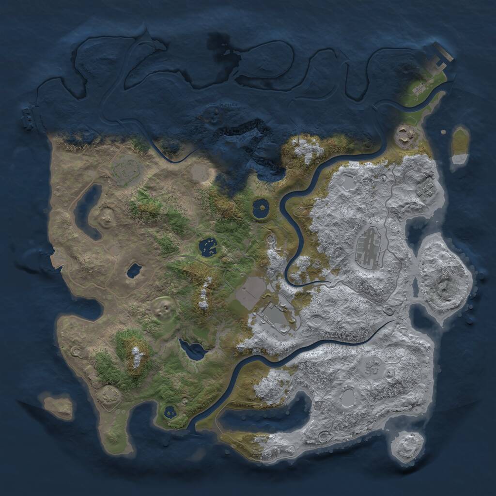 Rust Map: Procedural Map, Size: 4000, Seed: 573716754, 12 Monuments