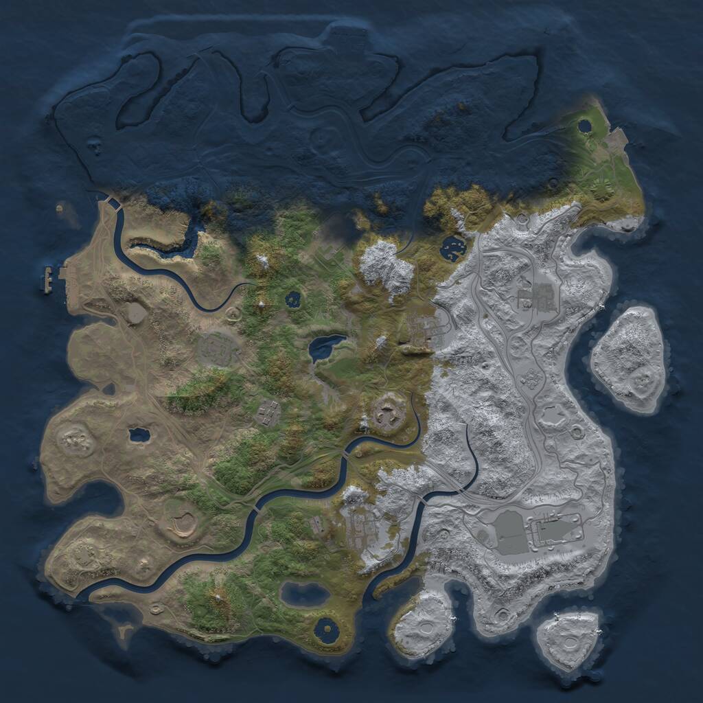 Rust Map: Procedural Map, Size: 4250, Seed: 1483955177, 16 Monuments