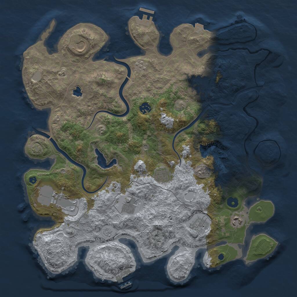 Rust Map: Procedural Map, Size: 4000, Seed: 800099941, 15 Monuments