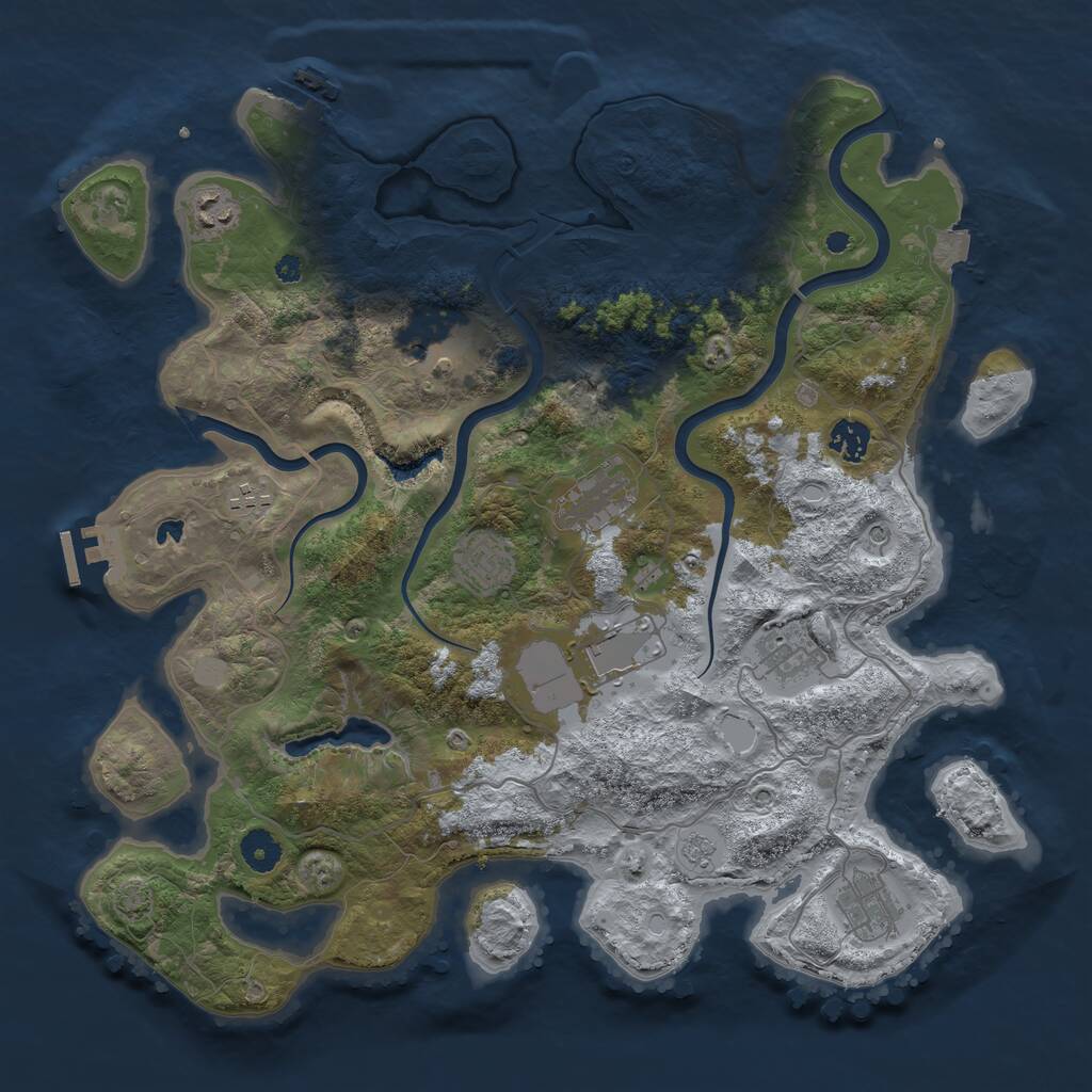 Rust Map: Procedural Map, Size: 4000, Seed: 1640282880, 15 Monuments