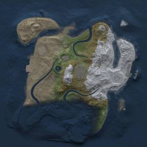 Thumbnail Rust Map: Procedural Map, Size: 2500, Seed: 11592793, 5 Monuments