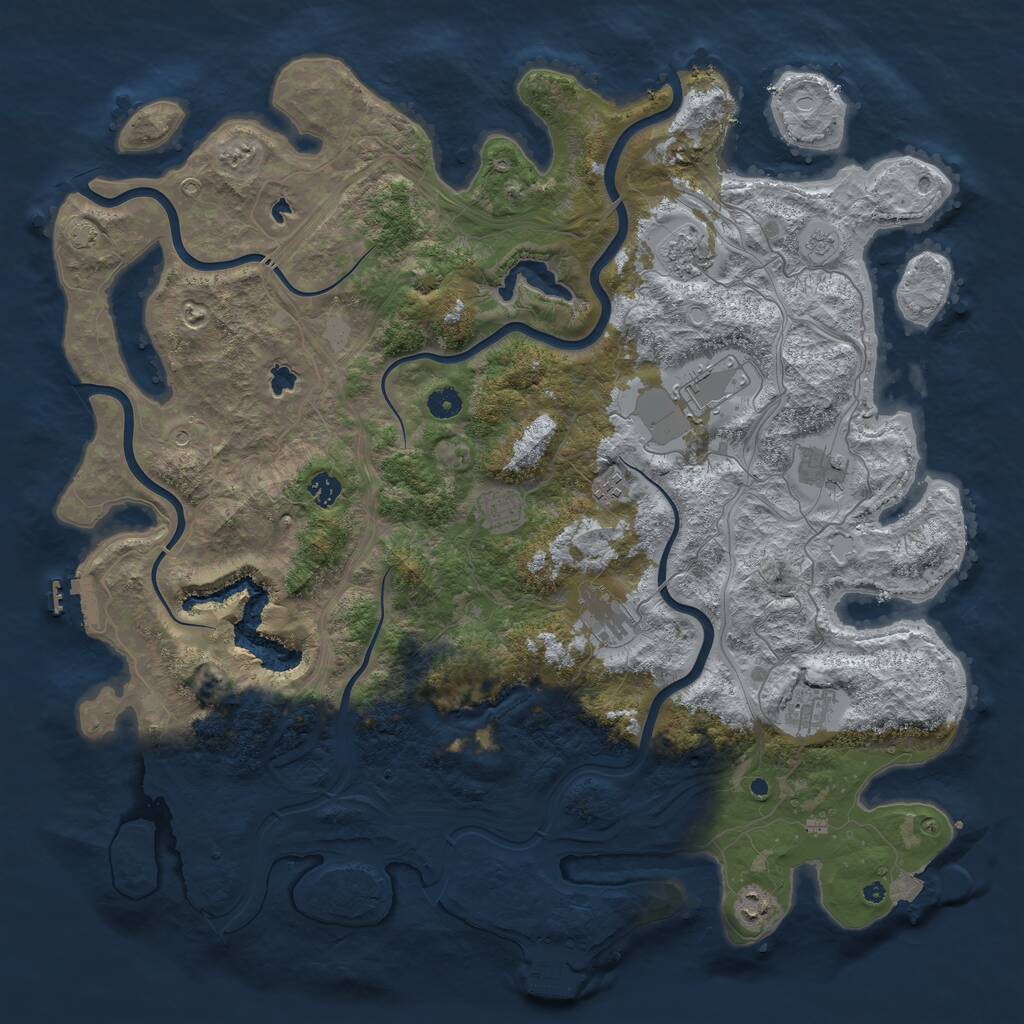 Rust Map: Procedural Map, Size: 4750, Seed: 1194324099, 15 Monuments