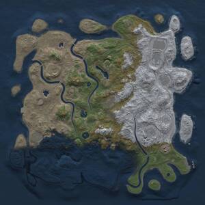 Thumbnail Rust Map: Procedural Map, Size: 4500, Seed: 438379349, 17 Monuments