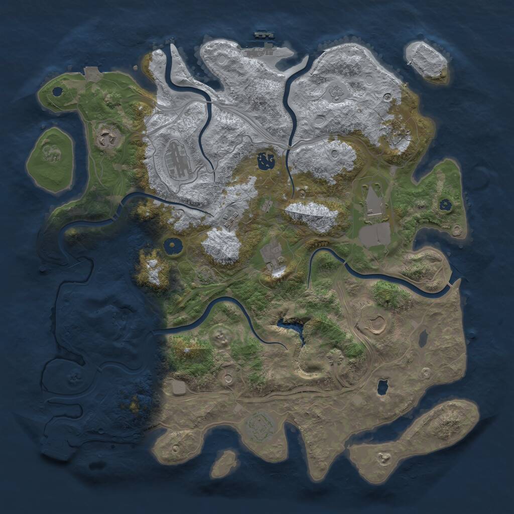 Rust Map: Procedural Map, Size: 4250, Seed: 986850598, 15 Monuments