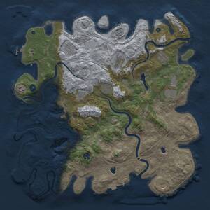 Thumbnail Rust Map: Procedural Map, Size: 4500, Seed: 258159940, 17 Monuments