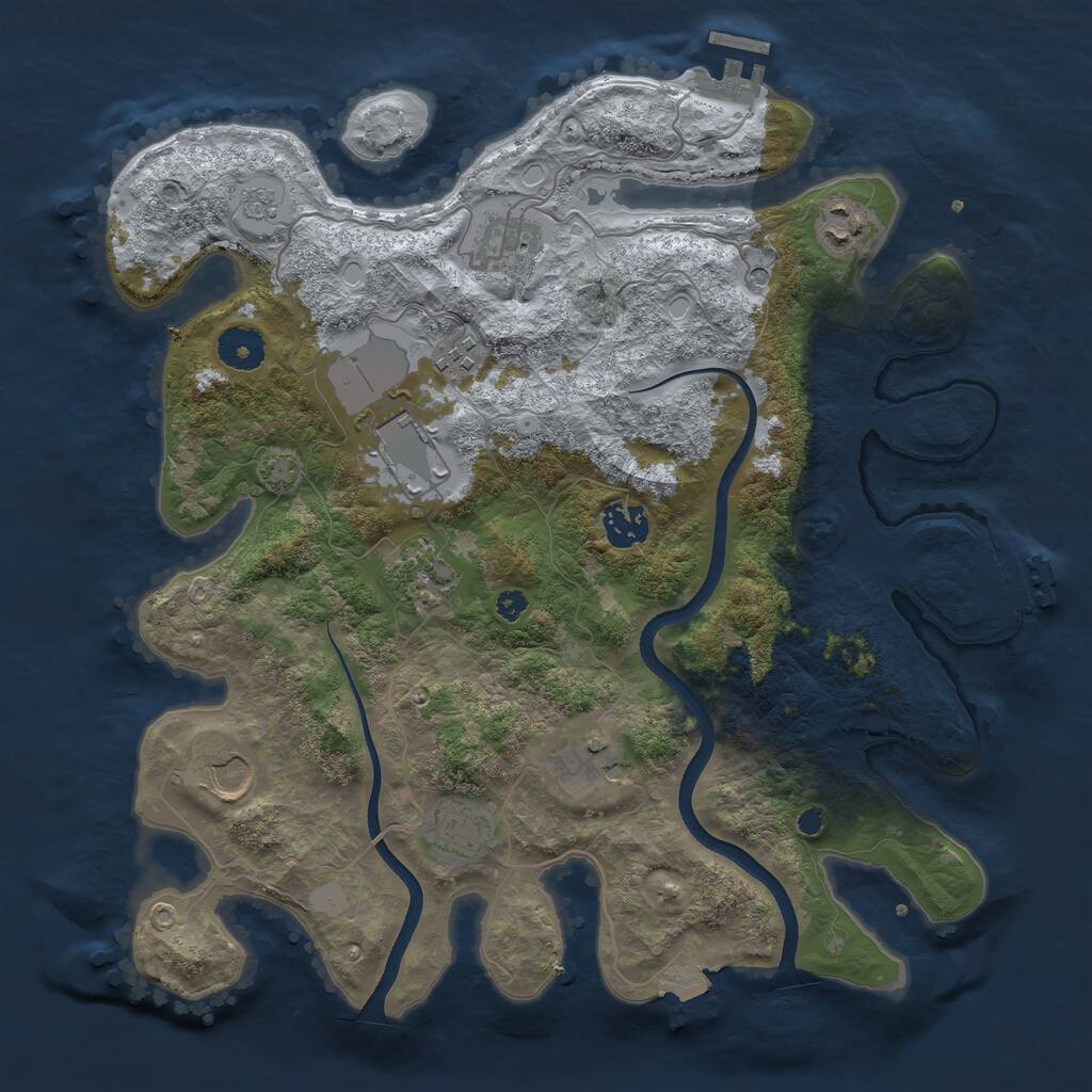 Rust Map: Procedural Map, Size: 3600, Seed: 2447, 15 Monuments