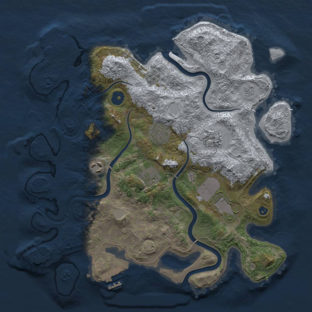 Rust Map: Procedural Map, Size: 3500, Seed: 1417923549, 12 Monuments