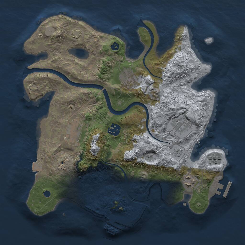 Rust Map: Procedural Map, Size: 3000, Seed: 11592793, 12 Monuments