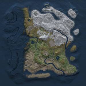 Thumbnail Rust Map: Procedural Map, Size: 3500, Seed: 736522528, 11 Monuments