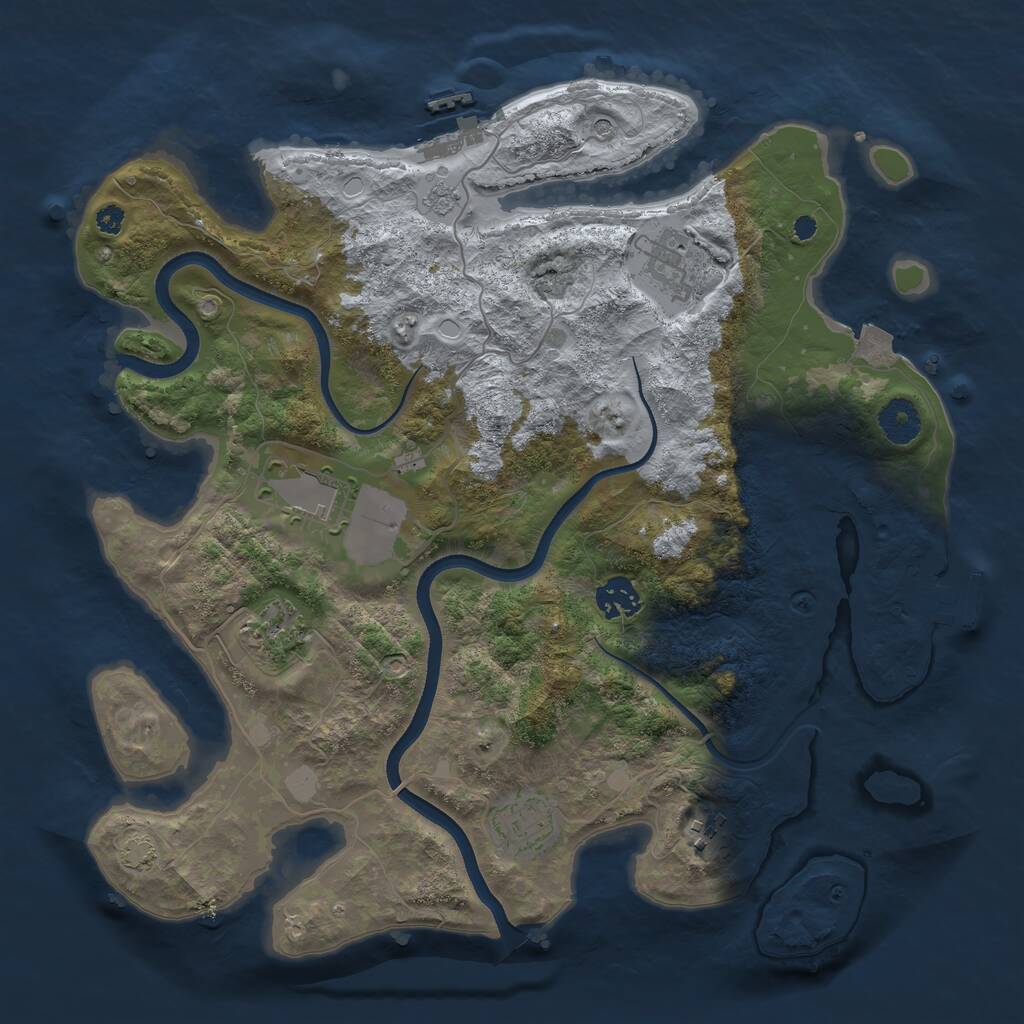 Rust Map: Procedural Map, Size: 3600, Seed: 2040, 12 Monuments