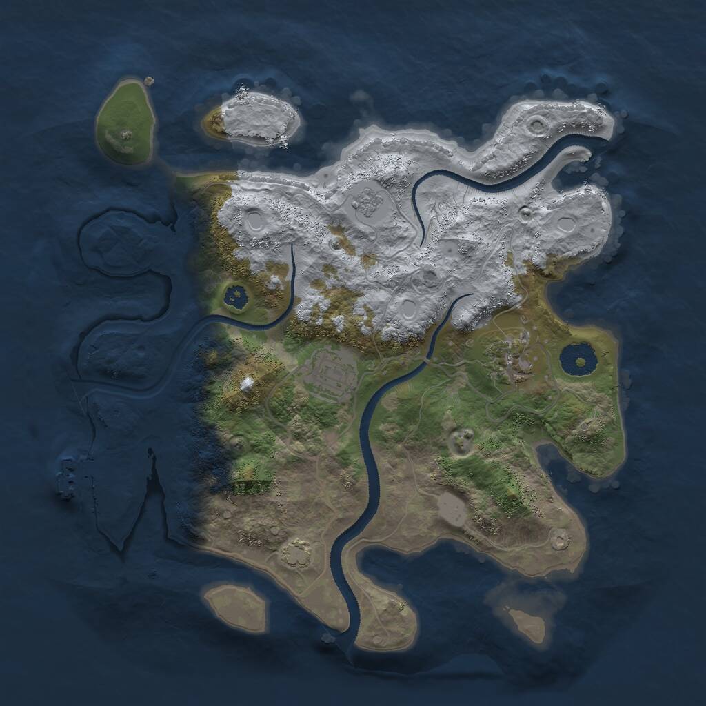 Rust Map: Procedural Map, Size: 3000, Seed: 1750393295, 6 Monuments