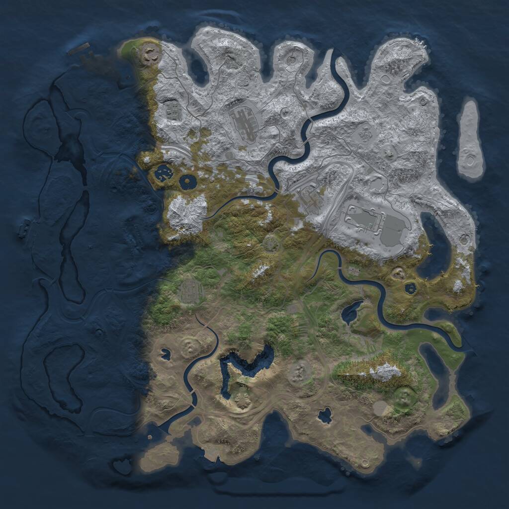 Rust Map: Procedural Map, Size: 4500, Seed: 319590576, 13 Monuments