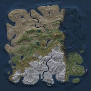 Thumbnail Rust Map: Procedural Map, Size: 4500, Seed: 644886460, 17 Monuments