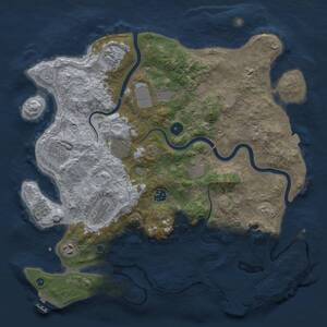 Thumbnail Rust Map: Procedural Map, Size: 3993, Seed: 1441133105, 15 Monuments