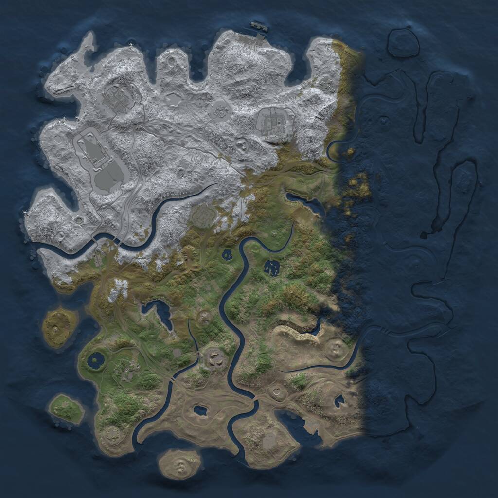Rust Map: Procedural Map, Size: 4500, Seed: 210752605, 14 Monuments