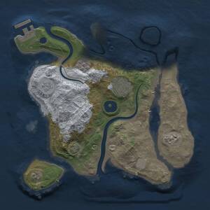 Thumbnail Rust Map: Procedural Map, Size: 2500, Seed: 166087576, 6 Monuments