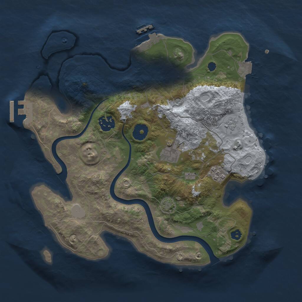 Rust Map: Procedural Map, Size: 2850, Seed: 517459578, 9 Monuments