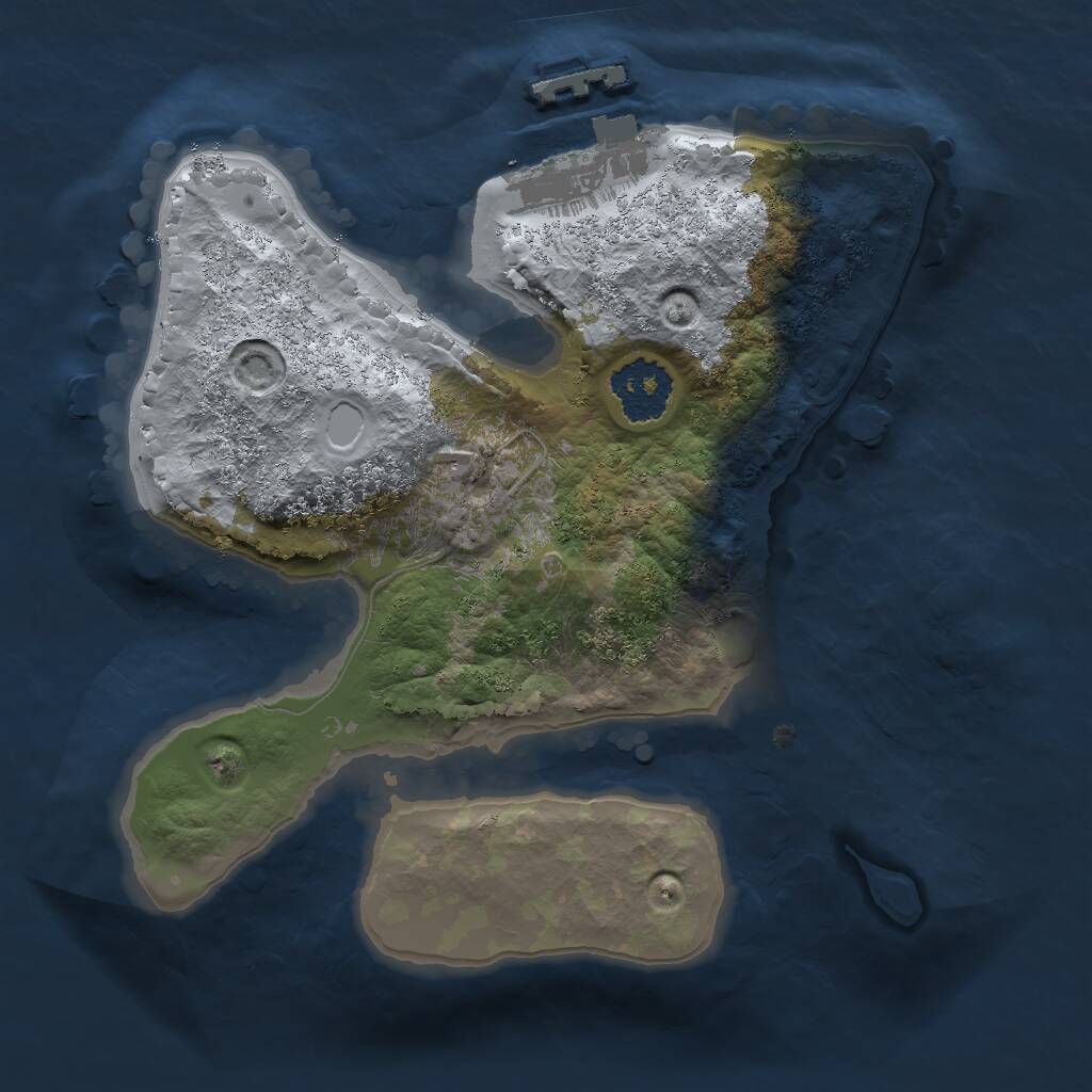 Rust Map: Procedural Map, Size: 1800, Seed: 77744, 2 Monuments