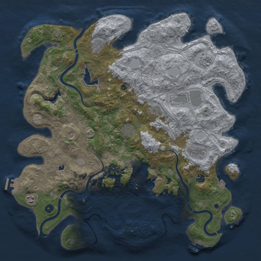 Rust Map: Procedural Map, Size: 4500, Seed: 935611505, 17 Monuments