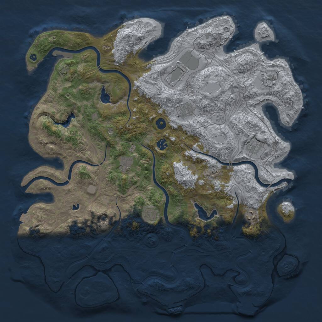 Rust Map: Procedural Map, Size: 4500, Seed: 935611505, 15 Monuments