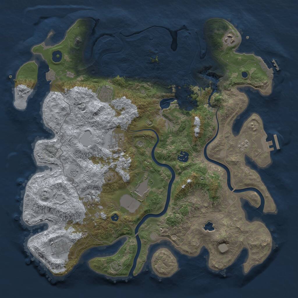 Rust Map: Procedural Map, Size: 4000, Seed: 887477742, 14 Monuments