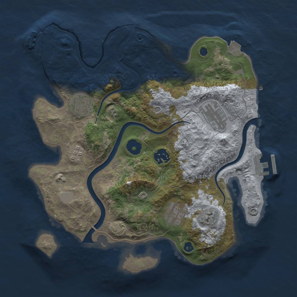 Rust Map: Procedural Map, Size: 3000, Seed: 2117185248, 10 Monuments