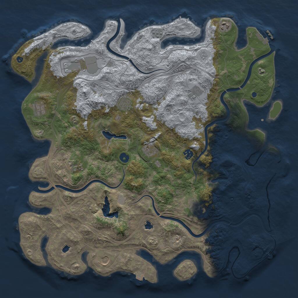 Rust Map: Procedural Map, Size: 4650, Seed: 93730218, 17 Monuments