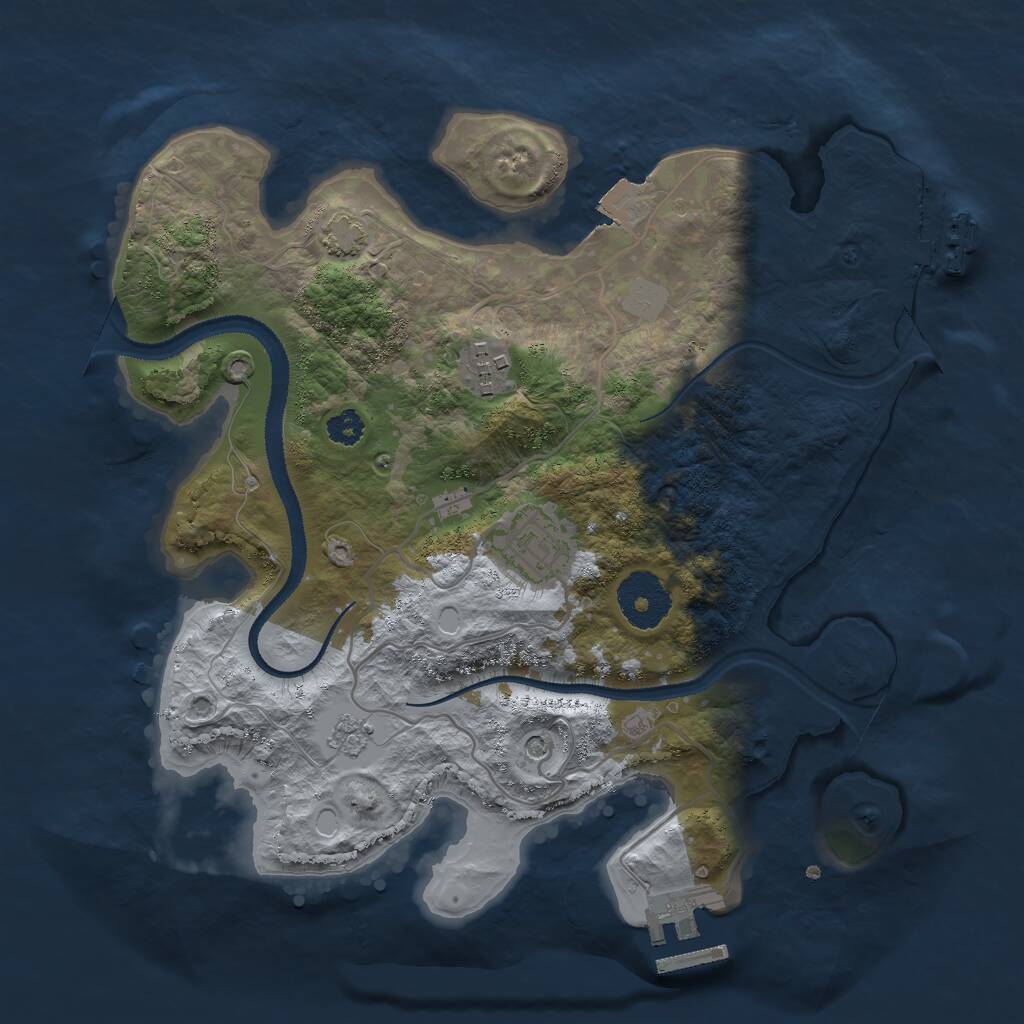 Rust Map: Procedural Map, Size: 2850, Seed: 490606788, 8 Monuments